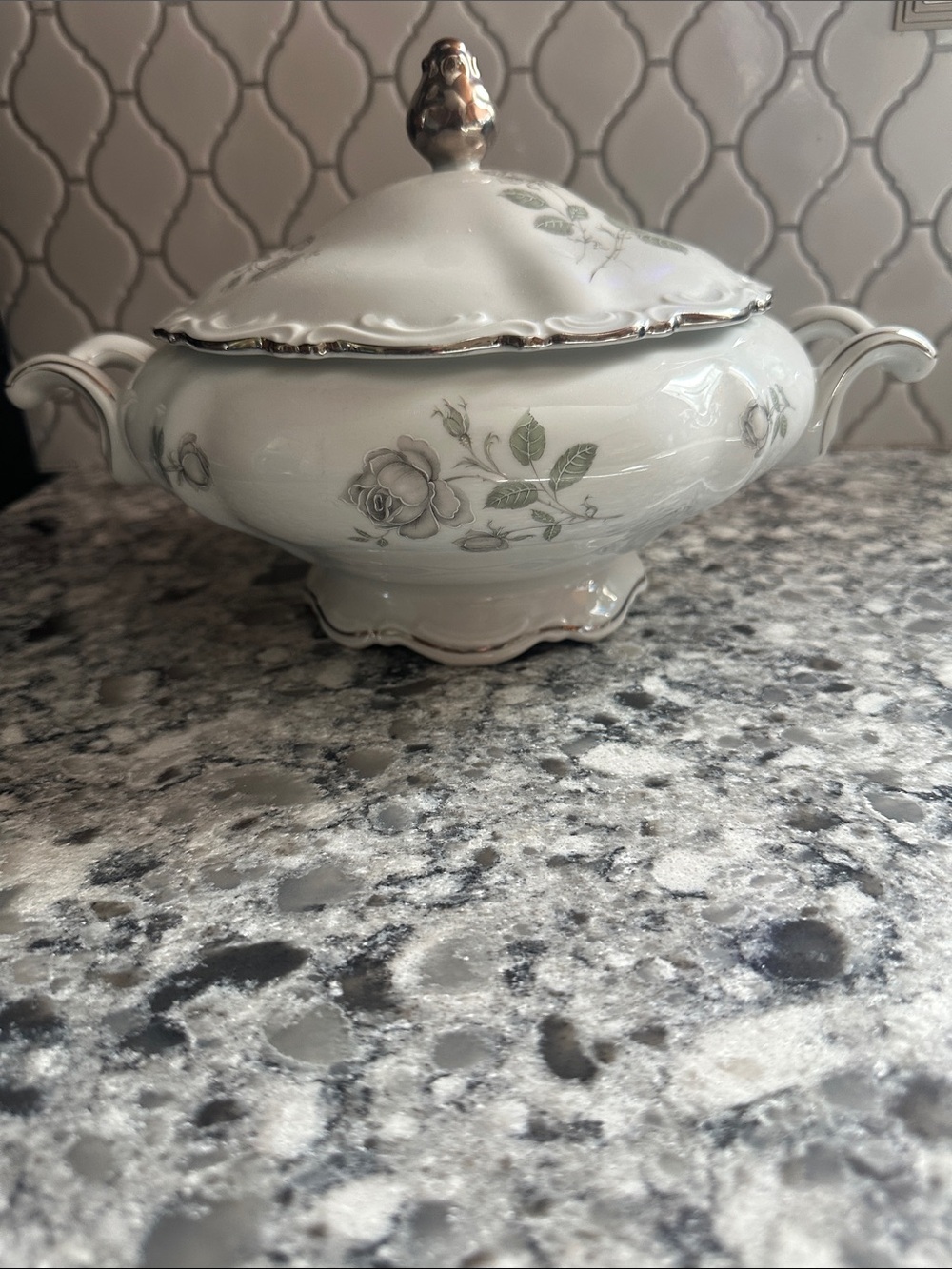 Mystic Rose by Mittereich Bavaria covered vegetable serving bowl